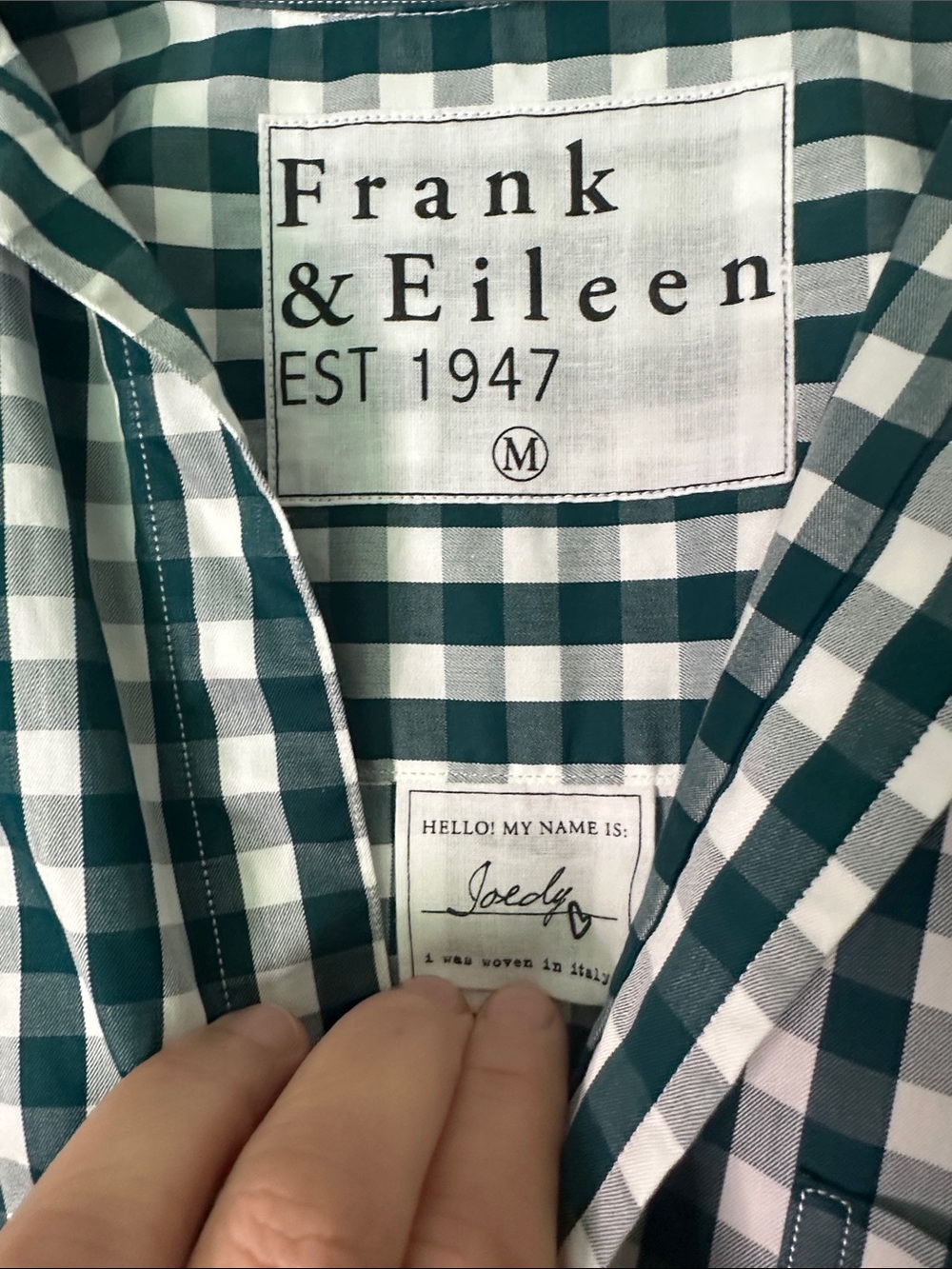 Frank & Eileen Green and White Gingham Button-Down Shirt - Picture 3 of 4